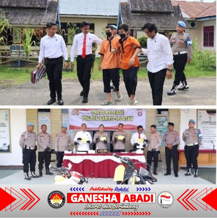 Polres Barsel Berhasil Bekuk Dua Pelaku Curanmor.
