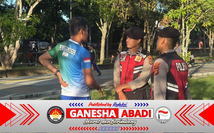 Patroli Dialogis Turjawali Samapta Polresta Denpasar Jaga Kondusivitas CFD dan Aktivitas Masyarakat di Renon