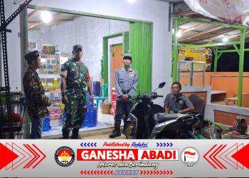 Patroli Malam Cipta Kondisi, Koramil 25/Paranggupito Bersama Linmas Pastikan Keamanan Wilayah Tetap Kondusif