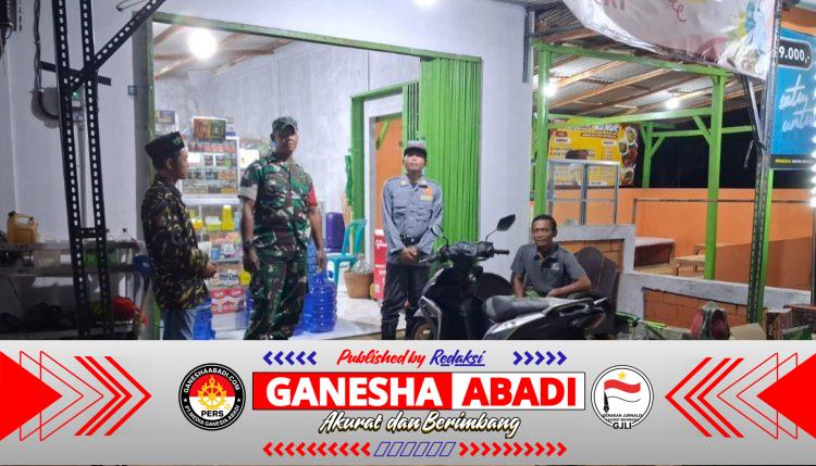 Patroli Malam Cipta Kondisi, Koramil 25/Paranggupito Bersama Linmas Pastikan Keamanan Wilayah Tetap Kondusif