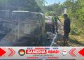 Truk Bermuatan Pasir Terguling di Jalan Sawangan, Polisi Lakukan Pengaturan dan Pengalihan Arus Lalu Lintas