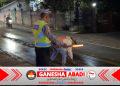 Respons Cepat Polsek Kuta Selatan Tangani Tumpahan Cor di Jalan Uluwatu I Ungasan
