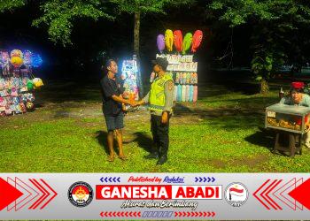 Patroli Polsek Denpasar Utara, Polisi Pengamanan dan Cegah Premanisme di Taman Kota Lumintang