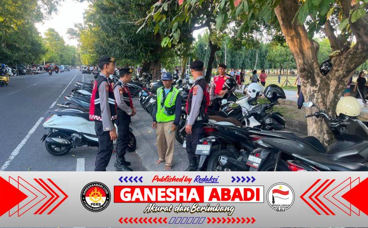 Patroli Dialogis Turjawali Samapta Polresta Denpasar Jaga Kondusivitas Kawasan Lapangan Puputan Renon