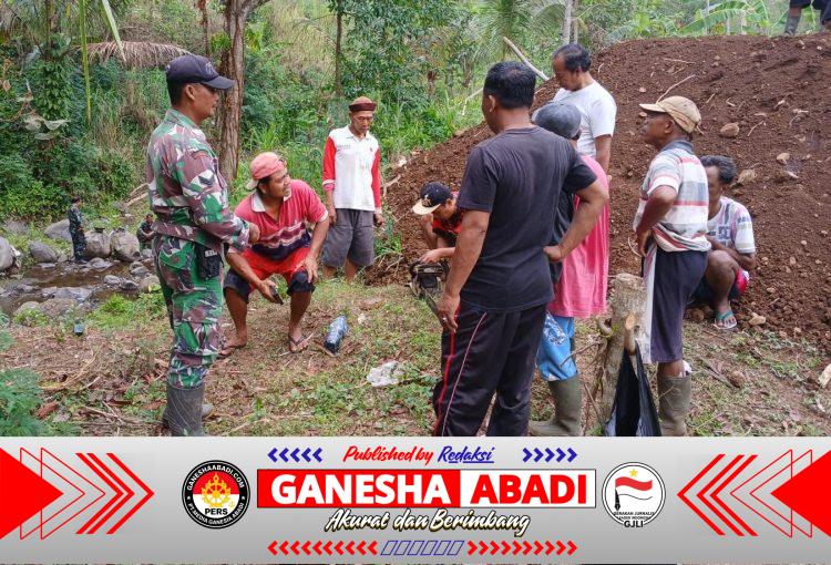 Gotong Royong Babinsa dan Warga Desa Candi, Wujud Nyata Kebersamaan dan Kepedulian Lingkungan