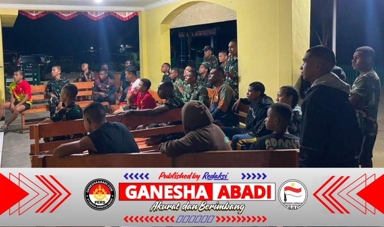 Malam Penuh Euforia, Yonif TP 859/RBK Hadirkan NOBAR yang Mengguncang Supiori