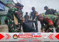Semangat Gotong Royong, Kodim 1710/Mimika Bersihkan Lingkungan Bersama Masyarakat