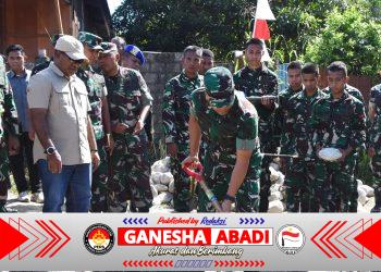 Pangdam XVII/Cenderawasih Pimpin Peletakan Batu Pertama Jembatan Garuda Merah Putih di Mimika