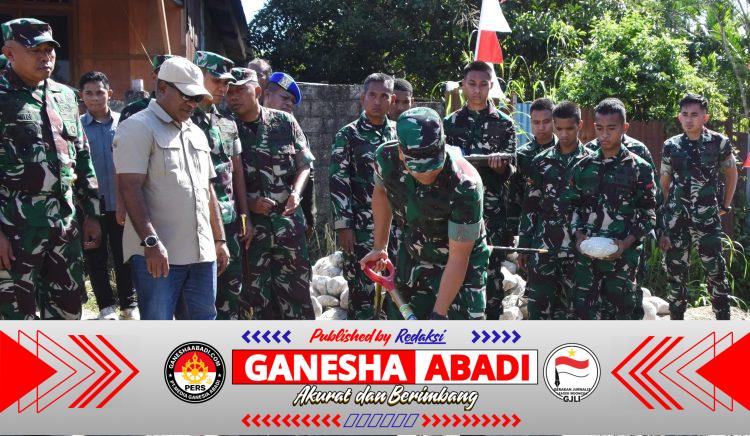 Pangdam XVII/Cenderawasih Pimpin Peletakan Batu Pertama Jembatan Garuda Merah Putih di Mimika