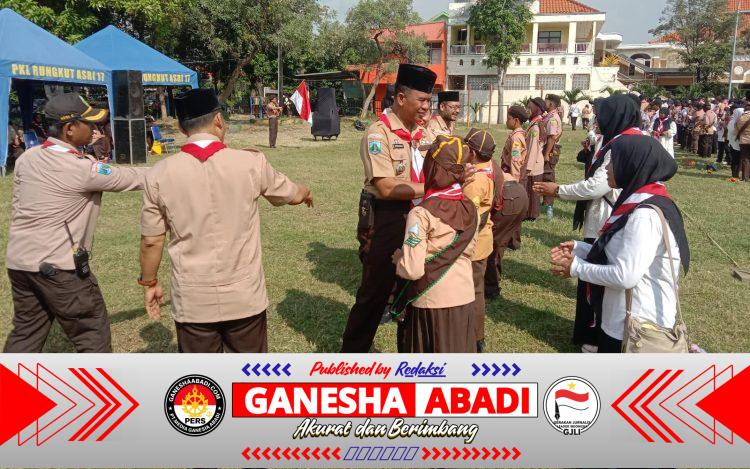 Danramil Rungkut Mayor Inf Sumarji Hadiri Pengukuhan Pramuka Garuda 2026,Pramuka Rungkut Cetak Rekor MURI