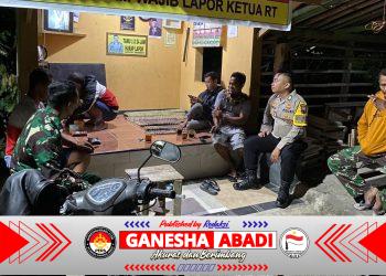 Sinergitas Aparat TNI-POLRI Jatipurno Jaga Keamanan Wilayah