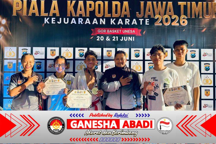 Sambut Hari Bhayangkara ke-80, Atlet Karate Polresta Banyuwangi Borong Medali di Kapolda Jatim Cup 2026