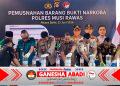 Ketua Pengadilan Negeri Lubuklinggau, Saksikan pemusnahan 2 kg sabu hasil tangkapan Polres Musi Rawas
