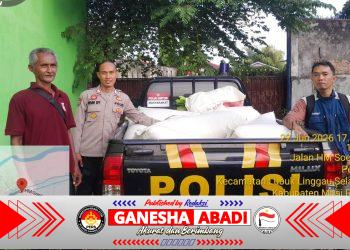 POLSEK JAYALOKA POLRES MUSI RAWAS KAWAL HASIL PANEN PETANI BINAAN, BULOG SERAP 1 TON JAGUNG PIPI