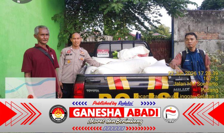 POLSEK JAYALOKA POLRES MUSI RAWAS KAWAL HASIL PANEN PETANI BINAAN, BULOG SERAP 1 TON JAGUNG PIPI