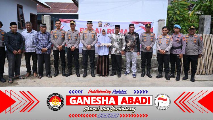 ‎Polres Pidie Serahkan Kunci Rumah Hasil Bedah Rumah, Wujud Nyata Kepedulian di HUT Bhayangkara ke-80