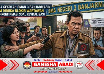 Diduga SMA 3 Banjarmasin Pekerjaan Renovasi Tanpa Papan Pelang Proyek.