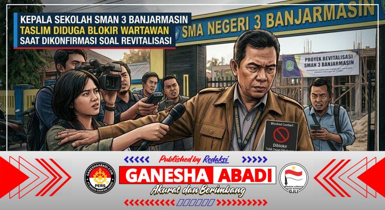 Diduga SMA 3 Banjarmasin Pekerjaan Renovasi Tanpa Papan Pelang Proyek.