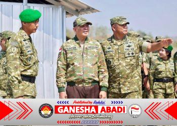Pastikan Kesiapan Prajurit, Wapang TNI Bersama Menhan Tinjau Marshalling Area Yonif TP 937/Satria Kalijaga