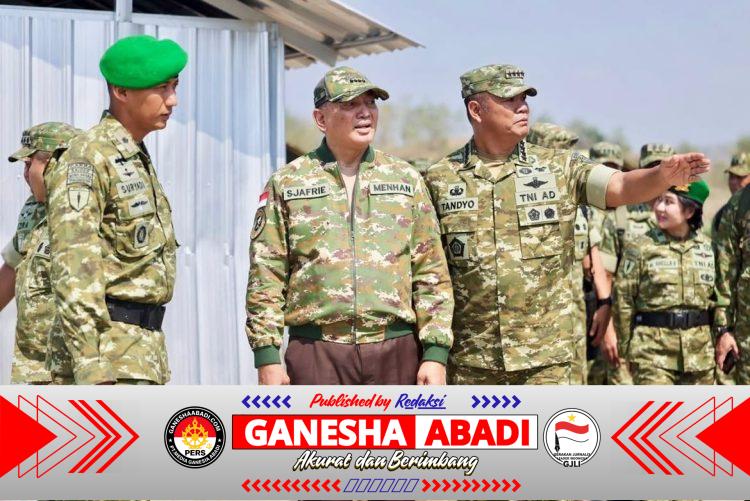 Pastikan Kesiapan Prajurit, Wapang TNI Bersama Menhan Tinjau Marshalling Area Yonif TP 937/Satria Kalijaga