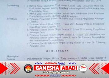 Kepala Desa Lubuk Kelumpang Terbitkan SK Pemberhentian Sekretaris Desa, Tuai Sorotan.
