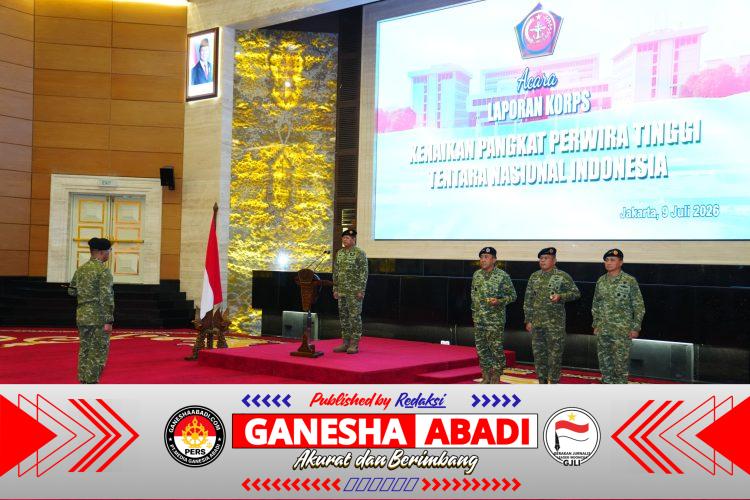 Irjen TNI Pimpin Laporan Korps Kenaikan Pangkat 105 Pati TNI