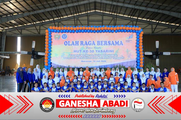 Olahraga Bersama Warnai Peringatan HUT Ke-38 Yasarini di Lanud Sultan Hasanuddin