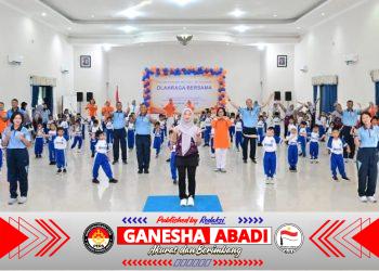 Merangkai Bahagia Dengan Anak-Anak TK Angkasa, Olahraga Bersama HUT Ke-38 Yasarini Penuh Keceriaan di Lanud Sjamsudin Noor