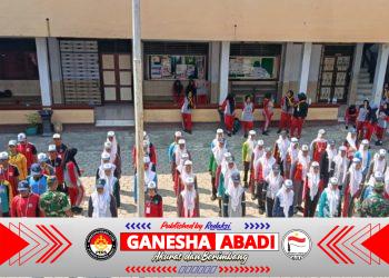 Masa MPLS, Puluhan Siswa SMK Pancasila 5 Wonogiri Dilatih Tentara