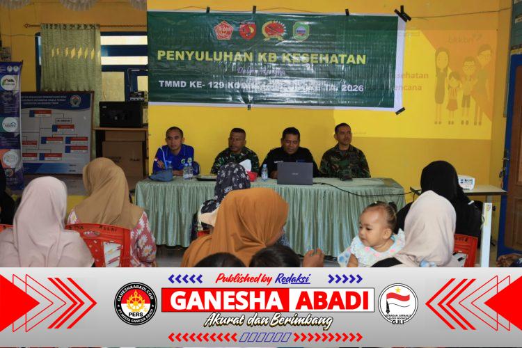 Tak Hanya Bangun Infrastruktur, TMMD ke-129 Kodim 1505/Tidore Hadirkan Penyuluhan KB Kesehatan bagi Masyarakat