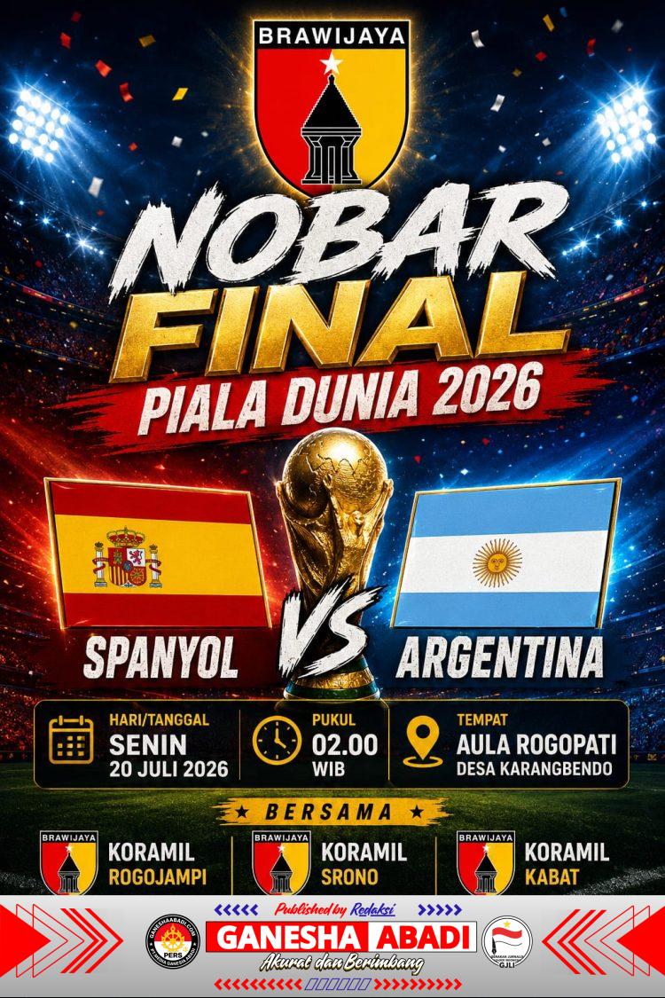 NOBAR BARENG BABINSA 3 WILAYAH, KEBERSAMAAN WARGA KARANG BENDO MERIAHKAN FINAL PIALA DUNIA Banyuwangi