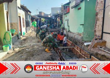 Hari Ke-6 TMMD Sengkuyung Tahap III TA. 2026 Kodim 0735 Surakarta, Terus di Kebut dengan merakit dan Pasang Begesteng Serta Buang Tanah