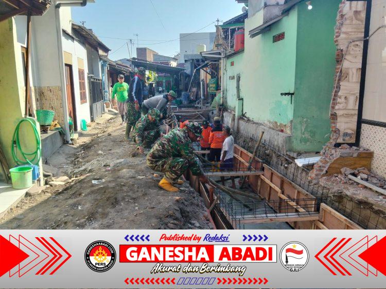 Hari Ke-6 TMMD Sengkuyung Tahap III TA. 2026 Kodim 0735 Surakarta, Terus di Kebut dengan merakit dan Pasang Begesteng Serta Buang Tanah