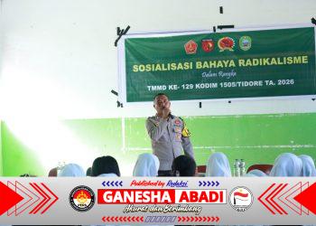 Bentengi Generasi Muda dari Paham Radikal, Satgas TMMD Ke-129 Kodim 1505/Tidore Gelar Sosialisasi di SMA Negeri 6 Haltim