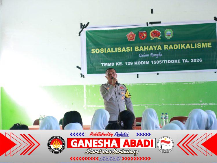 Bentengi Generasi Muda dari Paham Radikal, Satgas TMMD Ke-129 Kodim 1505/Tidore Gelar Sosialisasi di SMA Negeri 6 Haltim