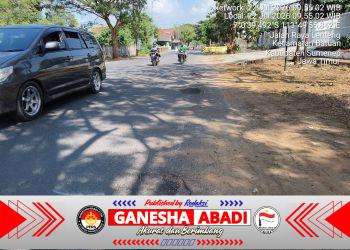 Jalan Raya Lenteng Desa Batuan Rusak Pascagalian, Warga Sumenep Khawatir Keselamatan Terancam