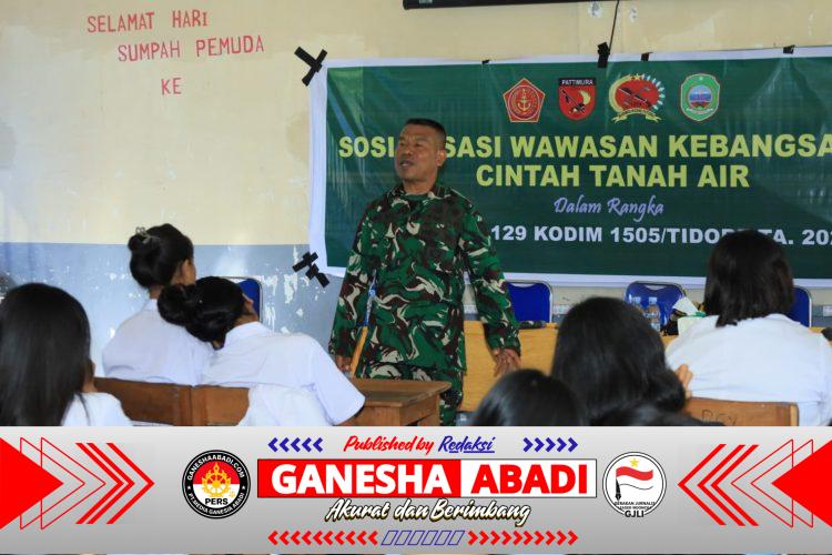 Dari Sekolah untuk Indonesia, TMMD ke-129 Kodim 1505/Tidore Bekali Pelajar dengan Wawasan Kebangsaan