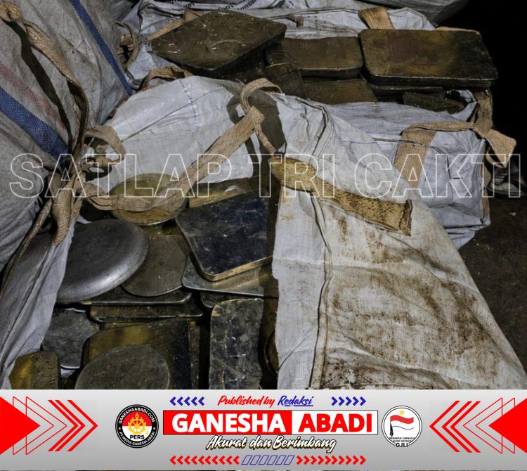 Satlap Tri Cakti Bersama KSOP Pangkal Balam Gagalkan Perdagangan Bijih dan Balok Timah Ilegal 14,95 Ton