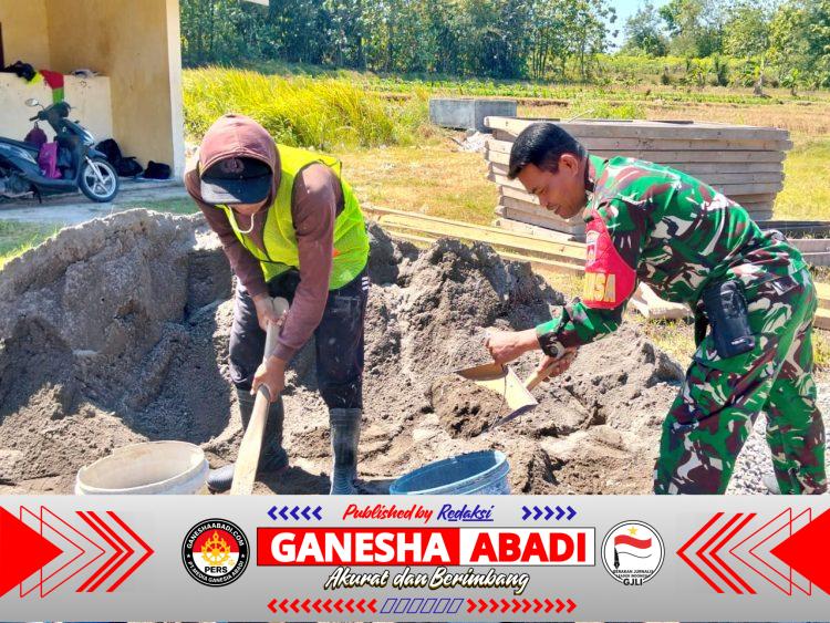Dukung Peningkatan Mutu Pendidikan, Babinsa Nogosari Monitor Revitalisasi SMK Negeri I