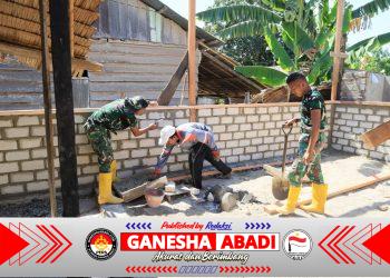 Satgas TMMD ke-129 Kodim 1505/Tidore Bangun Rumah Layak Huni untuk Warga Kurang Mampu di Wasile Tengah