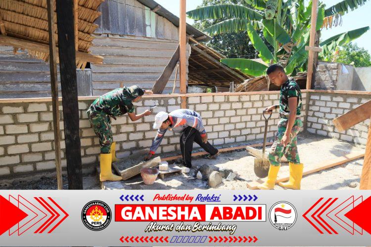 Satgas TMMD ke-129 Kodim 1505/Tidore Bangun Rumah Layak Huni untuk Warga Kurang Mampu di Wasile Tengah