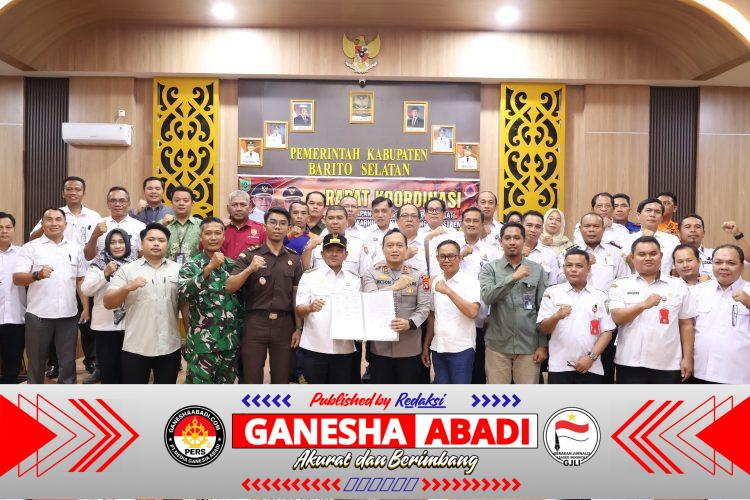 Kapolres Barsel Hadiri Rakor Penetapan Status Tanggap Darurat Bencana Karhutla Dan Kekeringan Ekstrem Di Kabupaten Barsel