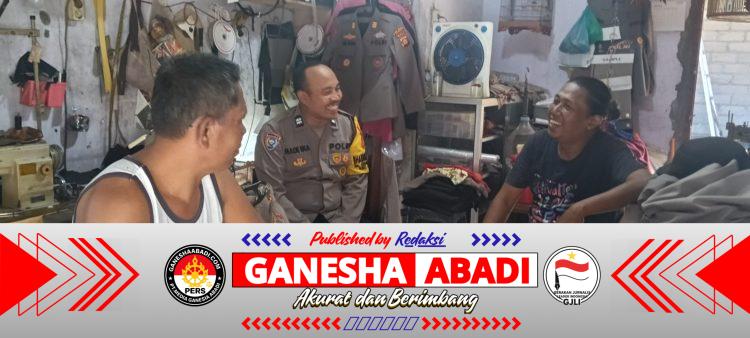 Bhabinkamtibmas Kesiman Petilan Sambangi Fira Tailor, Ingatkan Warga Waspada Curanmor dan Manfaatkan Layanan 110