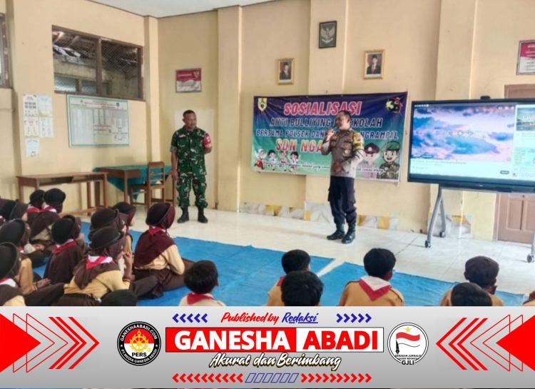 Cegah Bullying di Sekolah, Babinsa dan Bhabinkamtibmas Bekali 75 Siswa SDN Ngarum 1