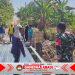 Babinsa Turun Langsung Kawal Pembangunan Jembatan Merah Putih