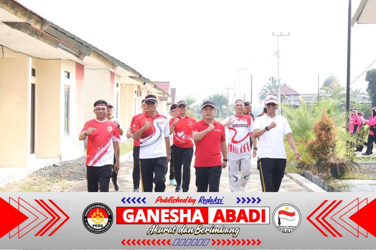 Sambut HUT ke-81 Republik Indonesia, Polres Barsel Gelar Jalan Sehat, Senam Bersama dan Lomba Hiburan Pererat Silahturahmi