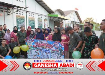 Prajuti Yonif TP 449/SH Larut Dalam Kecerian Lomba 17-an Bersama Warga
