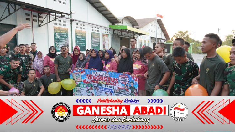 Prajuti Yonif TP 449/SH Larut Dalam Kecerian Lomba 17-an Bersama Warga