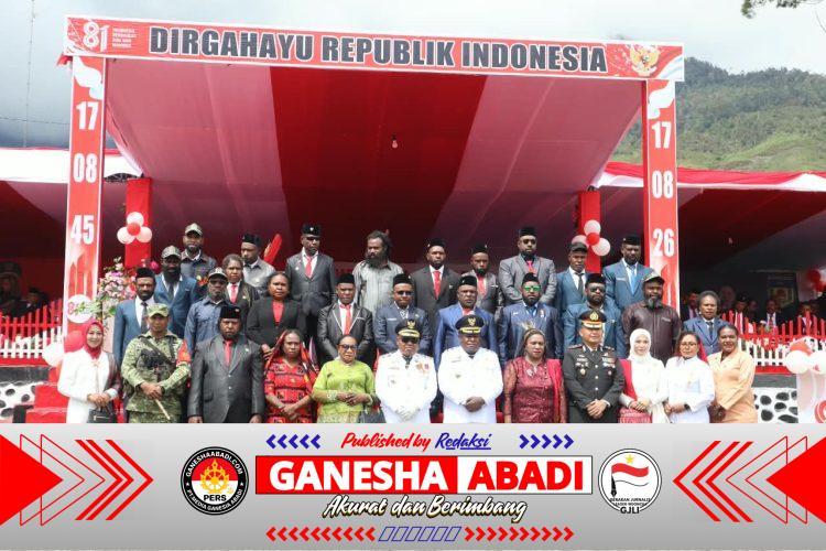 Kodim 1714/Puncak Jaya, Polri dan Pemda Sinergitas Kawal Penuh Upacara HUT RI Ke-81 di Puncak Jaya