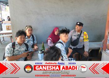 Dekat dengan Warga, Bhabinkamtibmas Sumerta Kaja Edukasi Pelajar dan Sosialisasikan Call Center 110